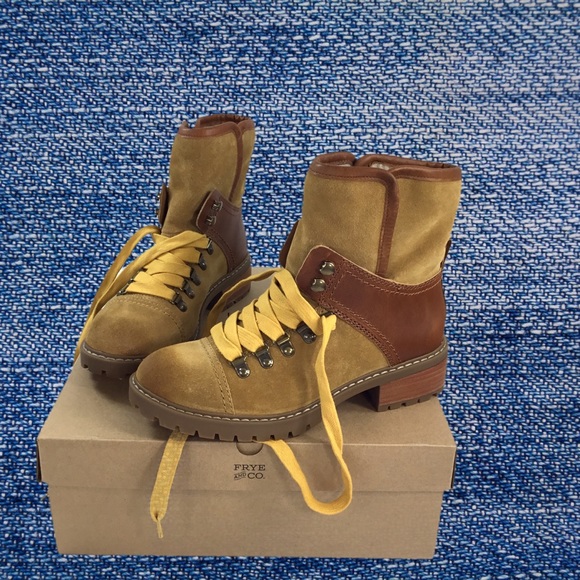 Frye Shoes - Frye Shearling Anise Hiker boots with yellow laces